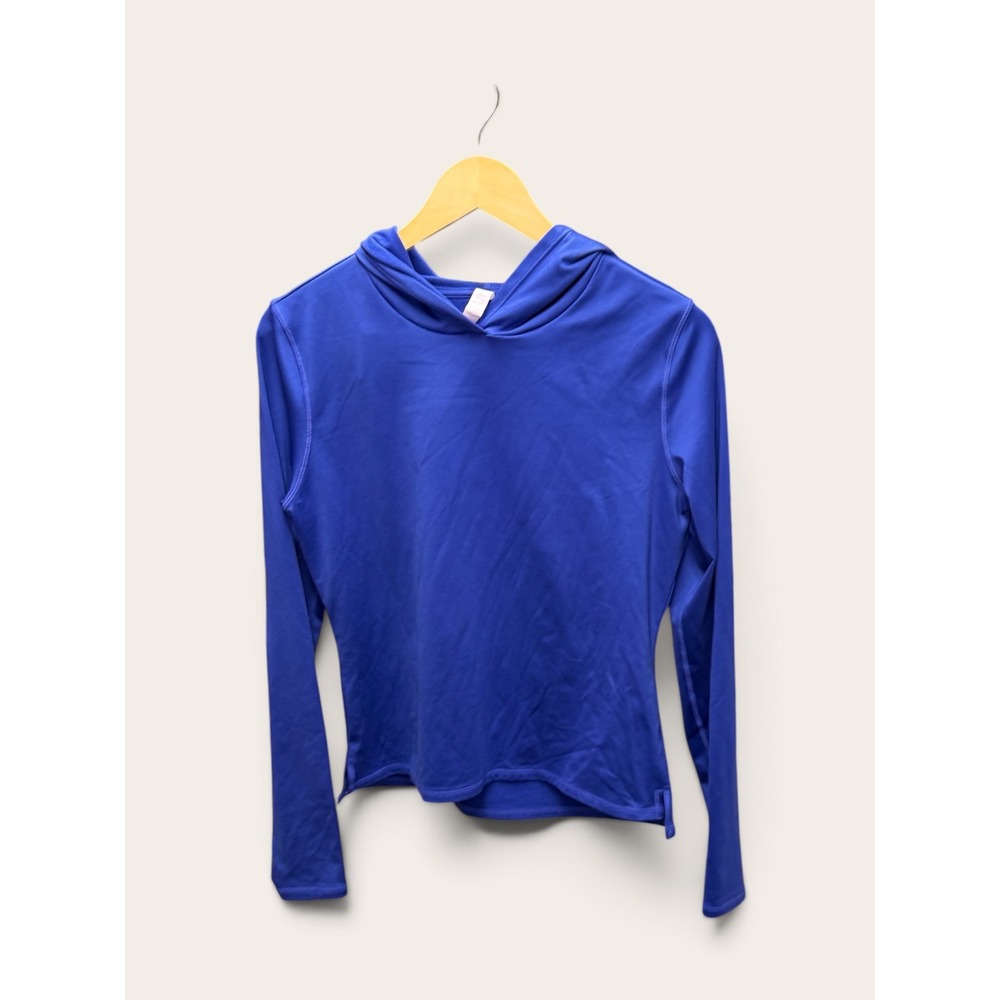 Z By Zella Cobalt Blue Hooded Activewear Top Thumbhole Cuffs Size Medium